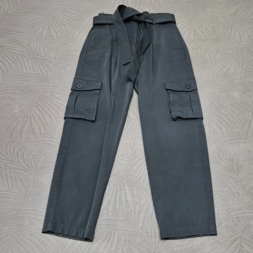 Anthropologie Dark Khaki Cotton Cargo Pants